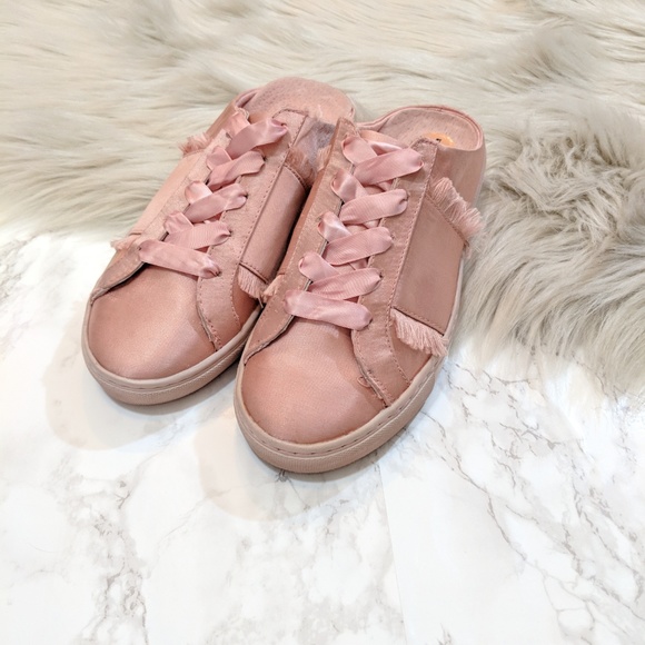 FREE PEOPLE Naples Slip-On Sneaker Pink Satin - Picture 3 of 6